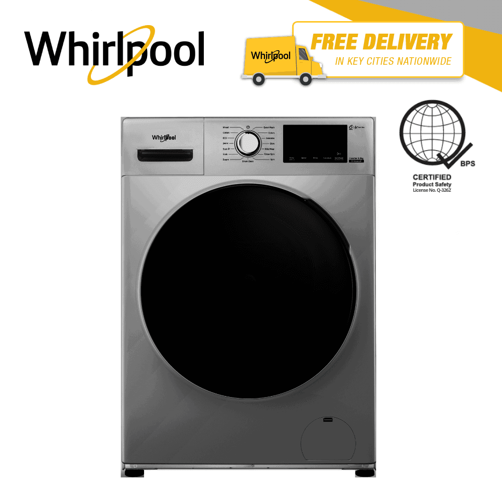 Whirlpool 8.5 kg Inverter Plus Front Load Fully Automatic Washing Machine with Dryer WFRB852BHS3 (Silver with Tinted Glass Door)