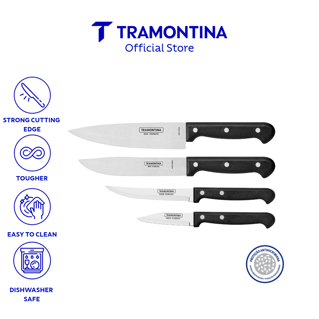 Tramontina Ultracorte 4 Piece Knife Set, Stainless Steel