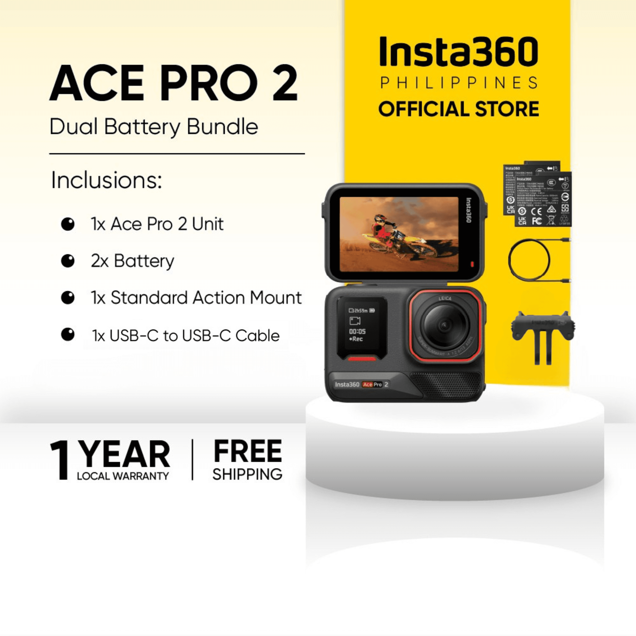 Insta360 Ace Pro 2 8K AI-Powered Action Camera with Unbeatable Low Light Performance