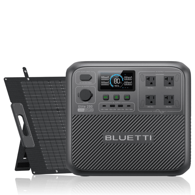 BLUETTI Solar Generator Elite 200 V2, 2073.6Wh LFP Battery Backup w/ 4 2600W AC Outlets (3900W Power Lifting) 17-Year Lifespan Portable Power Station for Camping Off-grid