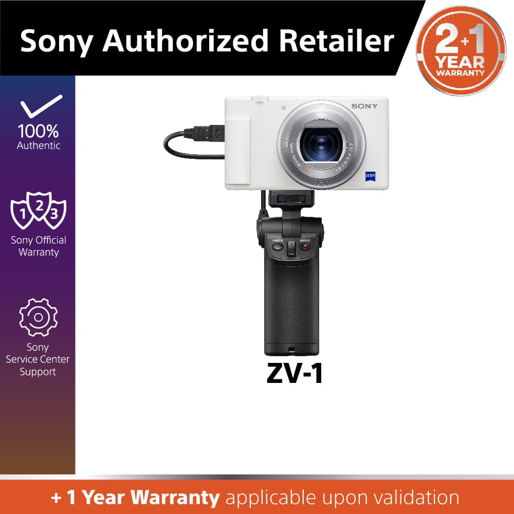 Sony ZV-1/ ZV1 Vlogging Camera with Zoom lens and Fast Hybrid AF with VCT-SGR1 Grip Kit