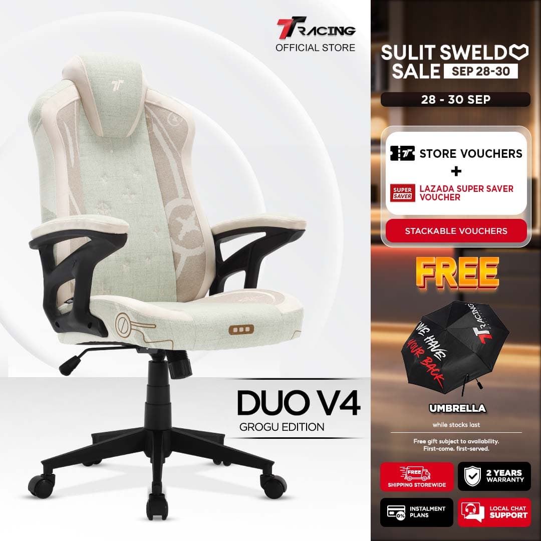 TTRacing Duo V4 Grogu Edition Air Threads Fabric Gaming Chair Ergonomic Home Office Chair - 2 Years Official Warranty