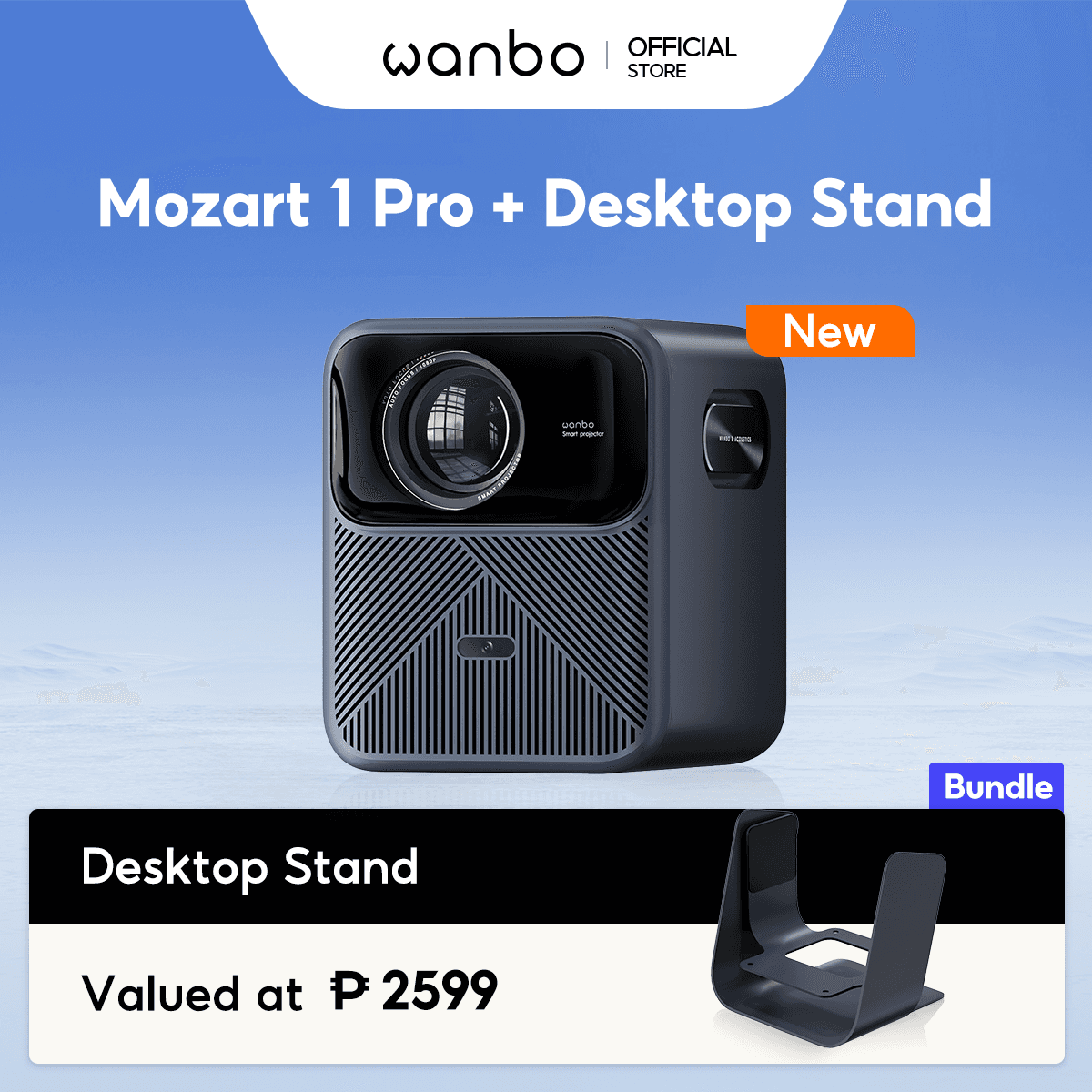 [Flagship] Wanbo Mozart 1 Pro Online 4K Projector 1200 ANSI Android 11 Auto Focus Home Cinema