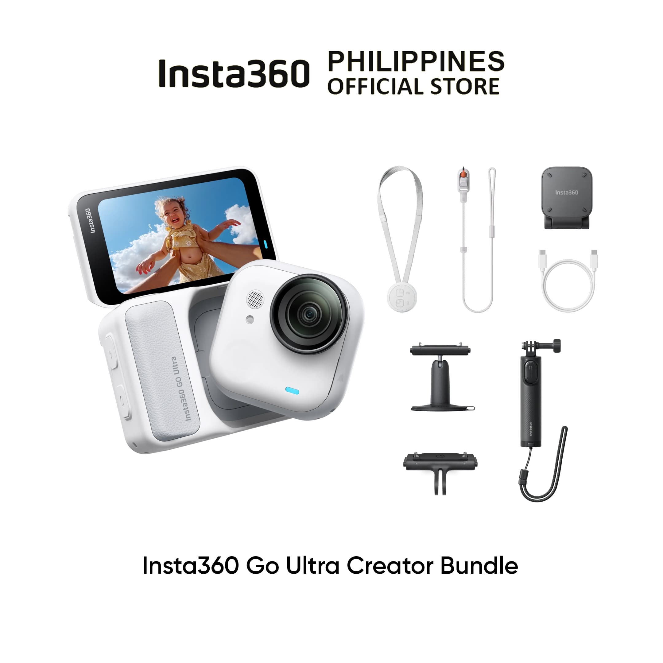 Insta360 GO Ultra - Tiny Hands-Free 4K Cam, Lightweight & Portable, Low Light Excellence, Mount Anywhere, FlowState Stabilization, 200 Min Battery Life, Waterproof to 33ft, Cycling & Running Cam