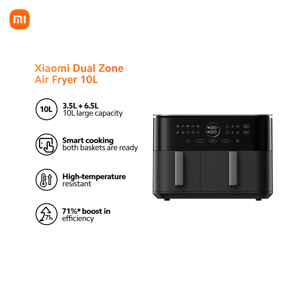 Xiaomi Dual Zone Air Fryer 10L dual zone high temperature resistant