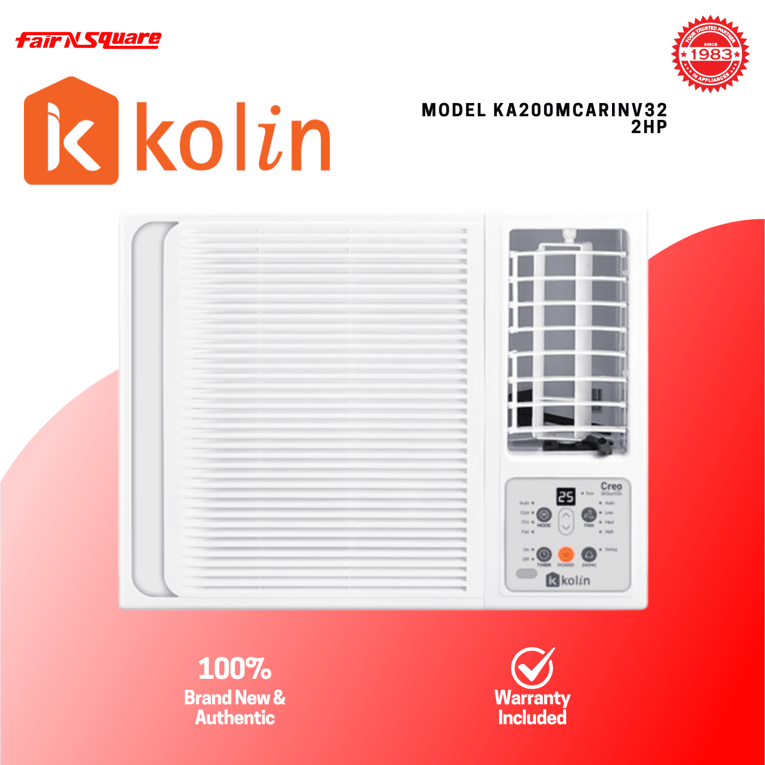 Kolin 2HP Full DC Inverter Window Aircon Creo Series (KA200MCARINV32)