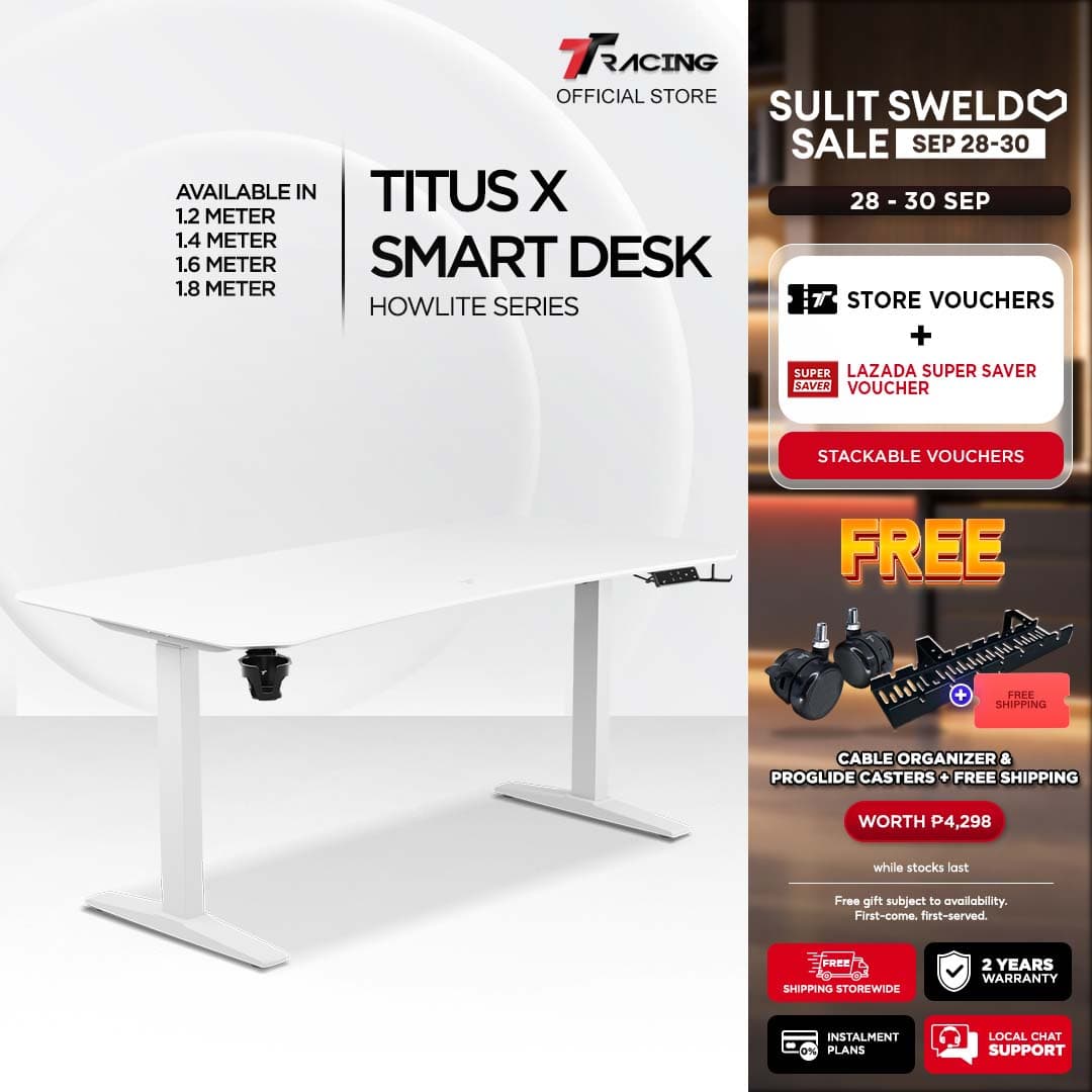 TTRacing Titus X Smart Desk Ergonomic Standing Desk Electric Height Adjustable PC Gaming Desk Table