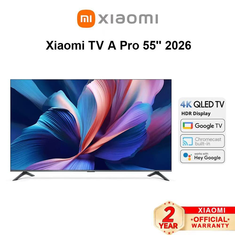 Xiaomi TV A Pro 55 2026 4K QLED HDR 10+ Google TV Dolby Audio Game Boost Smart TV (120Hz)