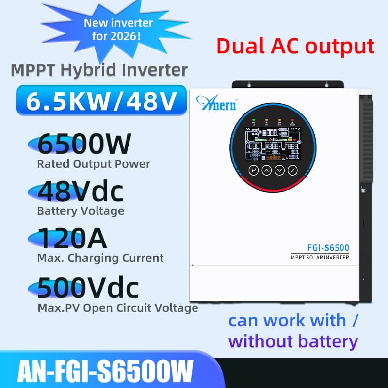 3KW/4.2KW/6.2KW MPPT Hybrid Inverter Solar Inverter 24V 48V Hybrid Power Inverter MPPT 230VAC Pure Sine Wave Inverter Off Grid Inverter Hybrid Inverter DC to AC Converter