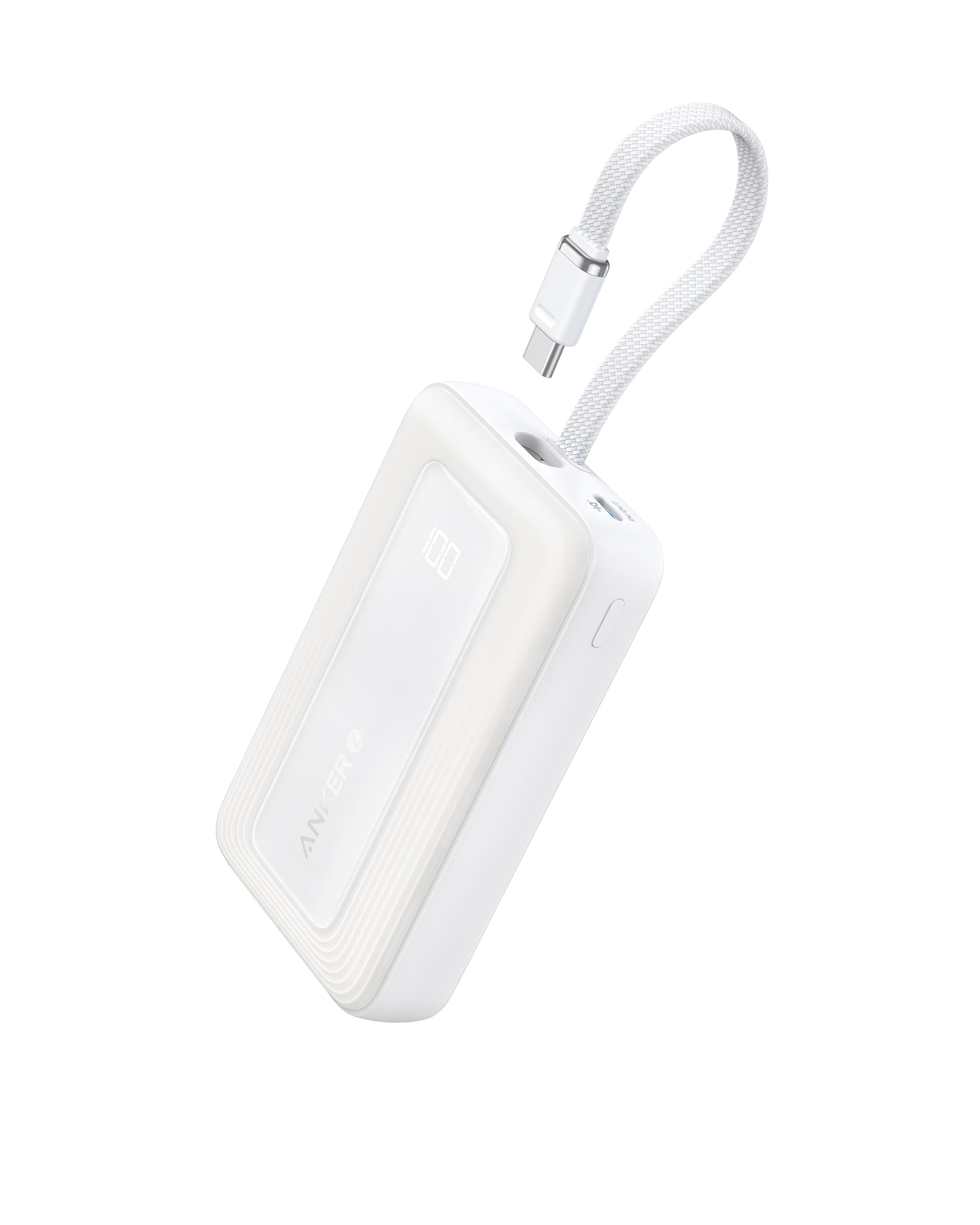 Upgraded Safe Battery Anker Zolo Power Bank 10K - 30W, Built-In USB-C Cable, Compatible with MacBook, iPhone 15/15 Plus/15 Pro/15 Pro Max/14 Series, Samsung A1689