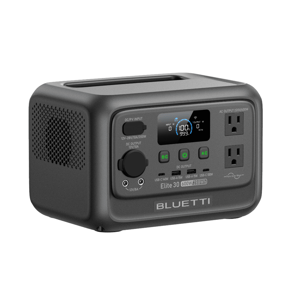 BLUETTI （EB3A upgraded version）Elite 30 V2 288WH Portable Power Station Solar Generator with LiFeP04 Fast Charge Up to 1500 W Power for Emergency Power Camping Motor Homes Home