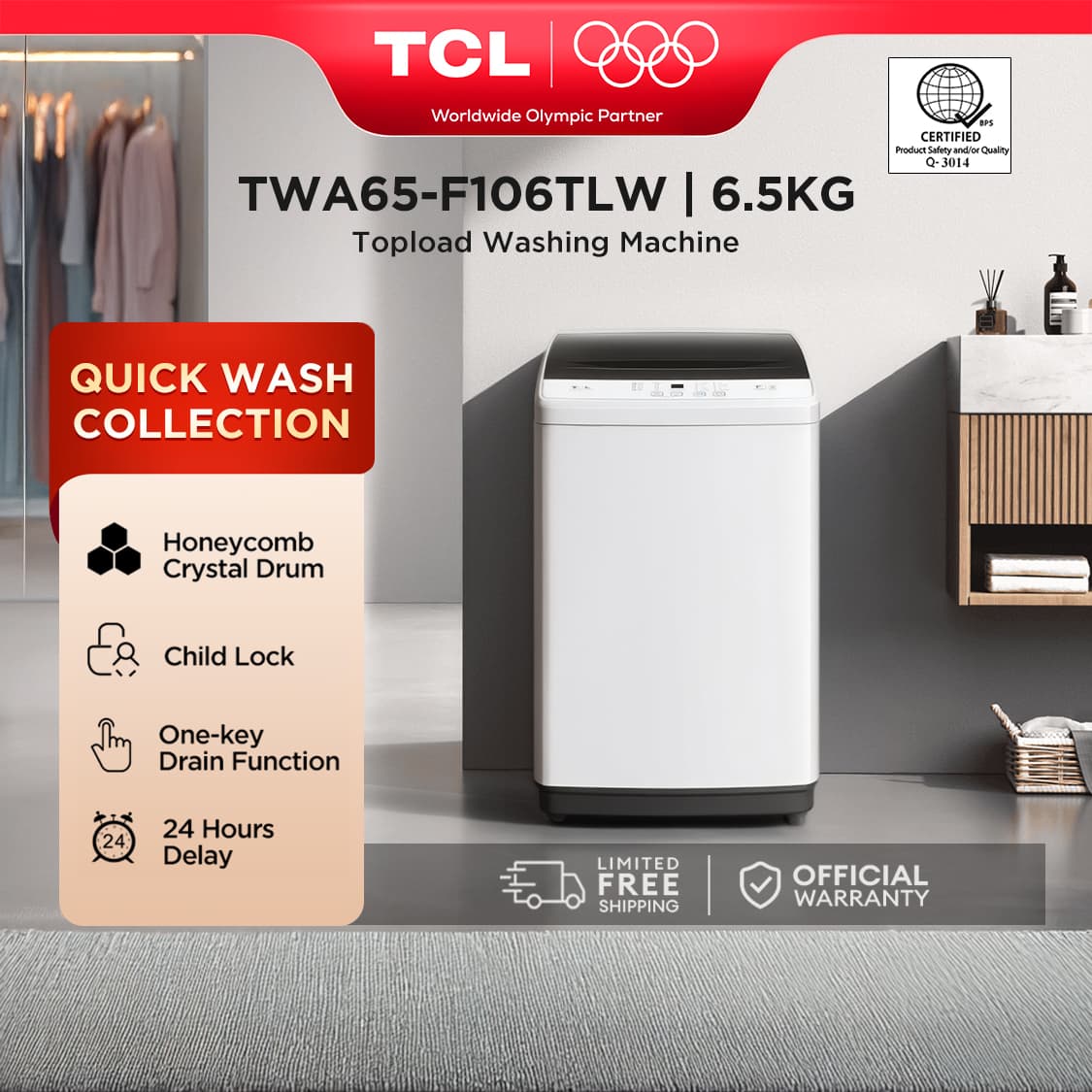 TCL F1 Series Top Load Washing Machine