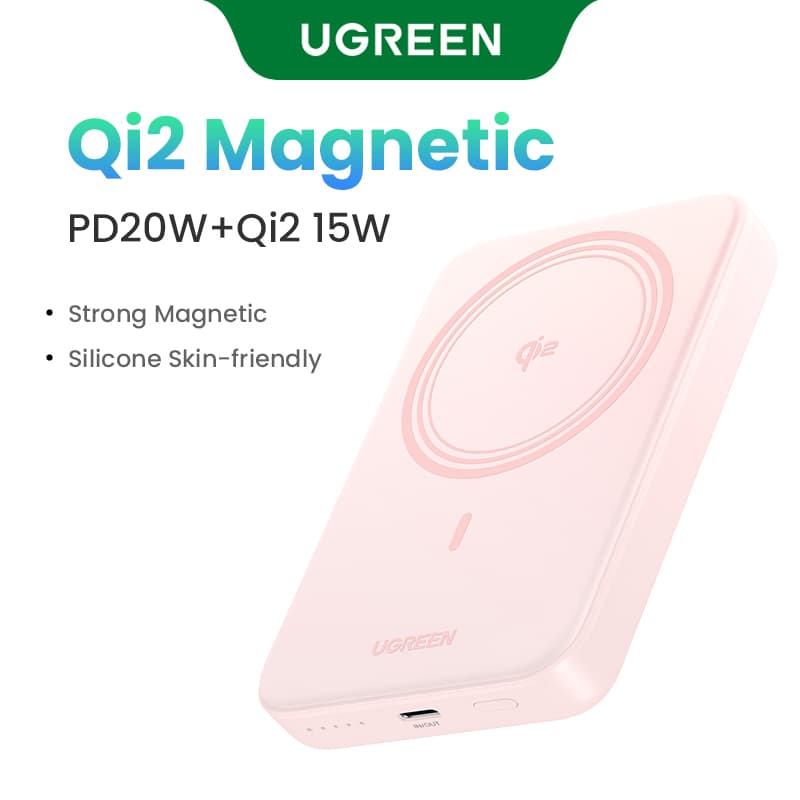 UGREEN 15W Magnetic Wireless 10000mAh Powerbank PD 20W Qi2 15W Wireless Fast Charging for iPhone 18 17 13 12 16 15 14 Portable Power Bank Para sa iPhone at Android Mabilis na Charging