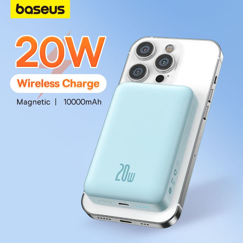 Baseus 20W Magnetic Mini Powerbank10000mAh Mini Magnetic Wireless Charge with Auto-wake For iPhone 14 Pro Max