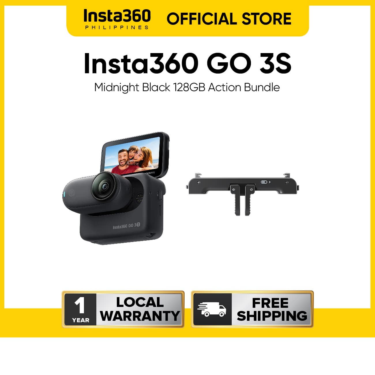 Insta360 GO 3S (128GB) 4K Tiny Waterproof Action Camera, Hands-Free POV Video Capture Perfect for Travel, Sports and Daily Vlogging