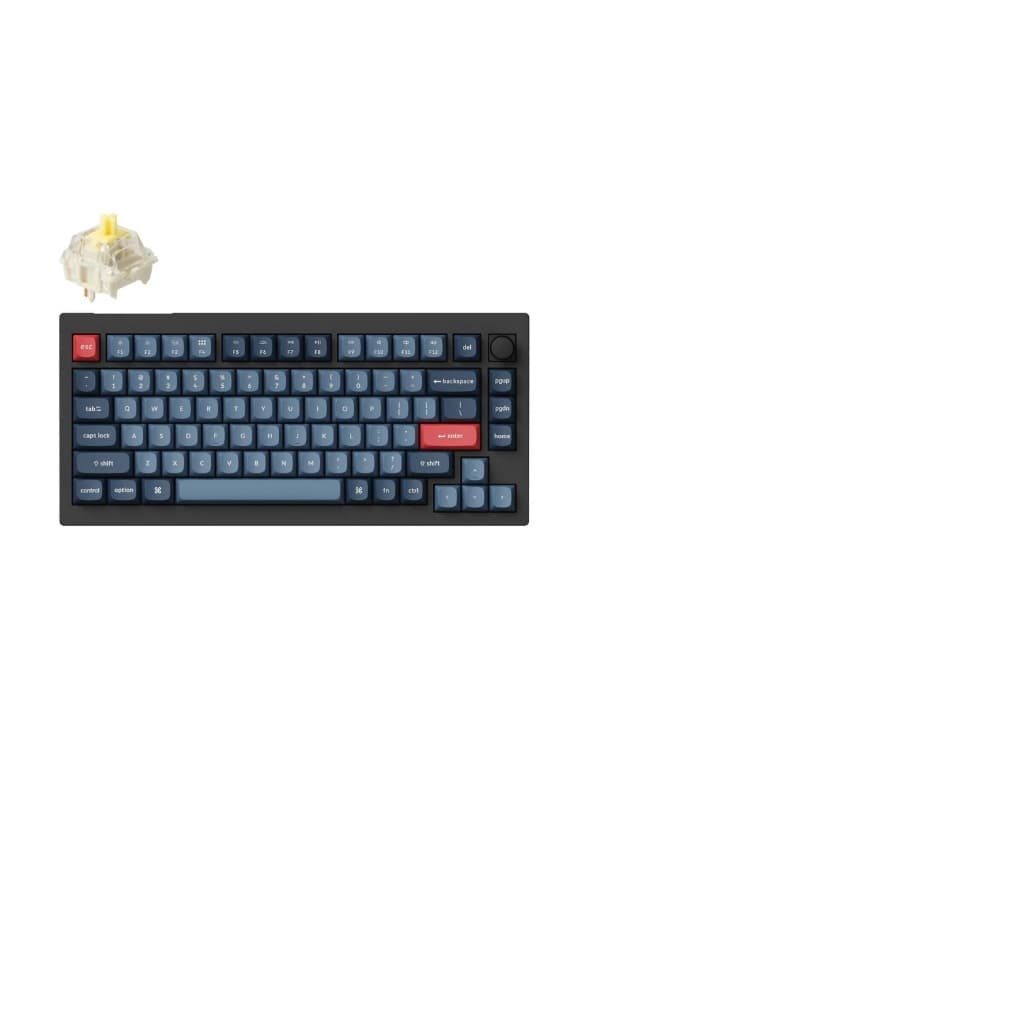 Keychron V1 Max Knob QMK Mechanical Keyboard, Carbon Black, 75%, Tri-mode, RGB, Hot-Swap, QMK VIA