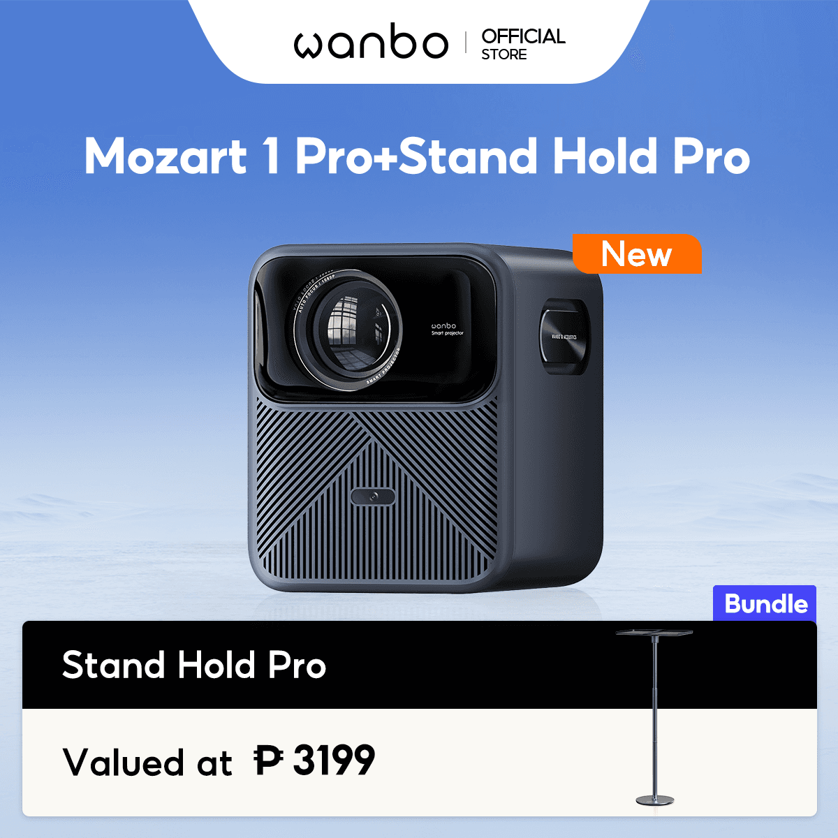 [Flagship] Wanbo Mozart 1 Pro Online 4K Projector 1200 ANSI Android 11 Auto Focus Home Cinema