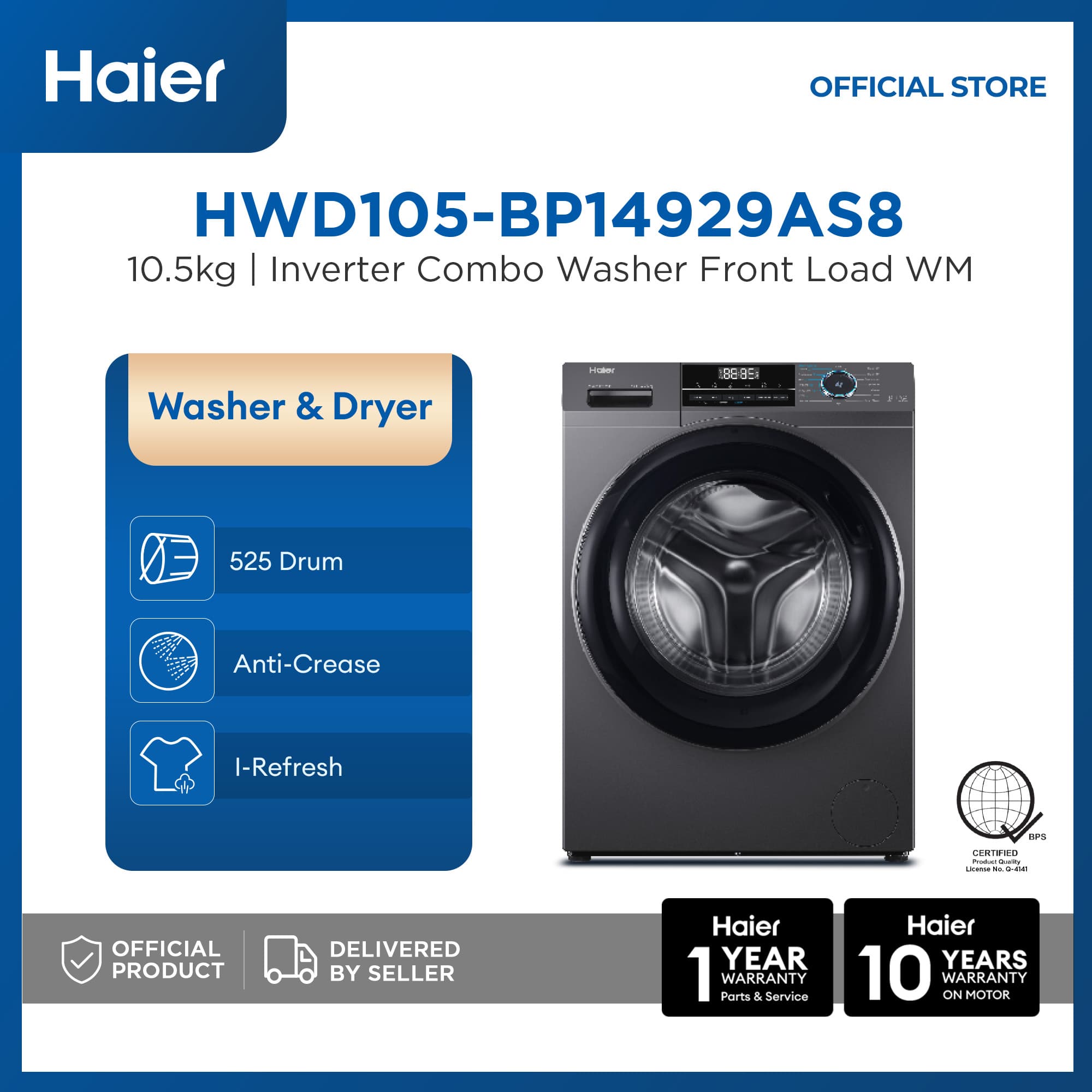 Haier HWD105-BP14929AS8 10.5kg