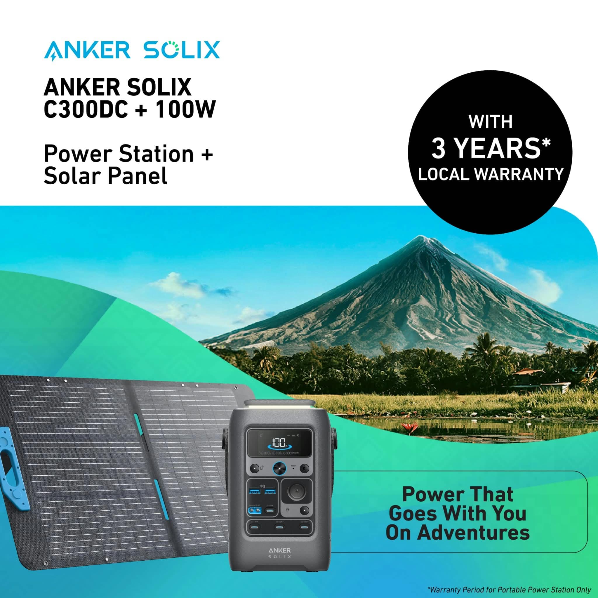 Anker SOLIX C300 DC Series Portable Power Station 288Wh (90,000mAh)
