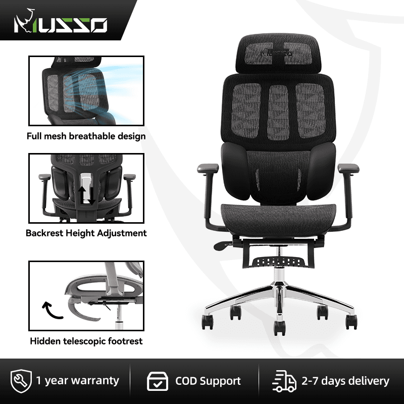 MUSSO H80 CLASS Ergonomic Chair with Adjustable Back Height 3D Armrest Adjustable Office Chair