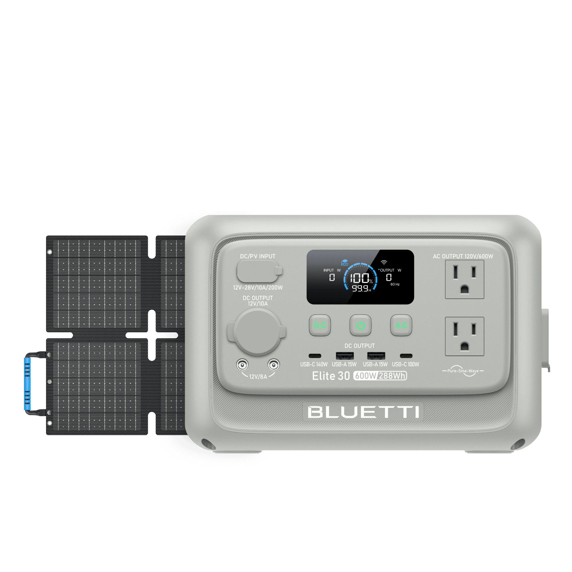 BLUETTI （EB3A upgraded version）Elite 30 V2 288WH Portable Power Station Solar Generator with LiFeP04 Fast Charge Up to 1500 W Power for Emergency Power Camping Motor Homes Home