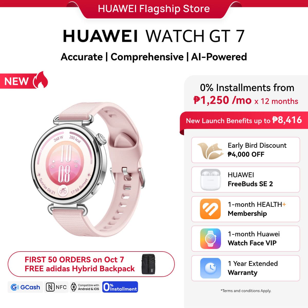 HUAWEI WATCH GT 7 Series Smartwatch l Coronary Heart Disease Study l Advanced Health Intelligence l AI-Powered Sport Performance l Up to 21-Day Battery Life l iOS & Android Compatible