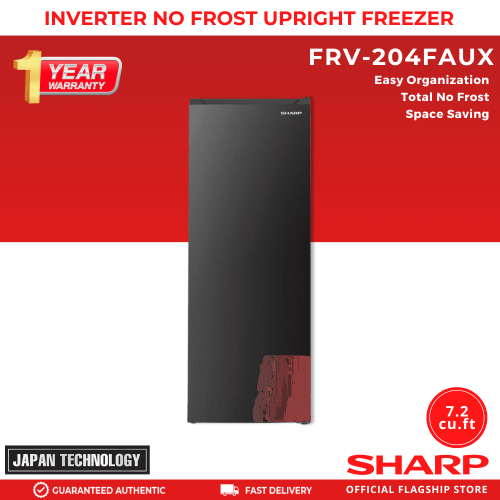Sharp FRV-204FAUX (7.2 cu.ft) INVERTER NO FROST UPRIGHT FREEZER
