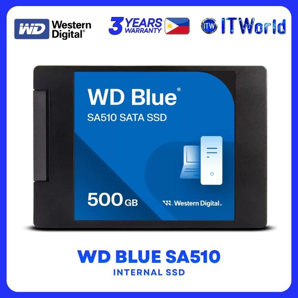 Western Digital WD Blue SA510 500GB 2.5-inch SATA Internal SSD WDS500G3B0A-00AXR0 itw
