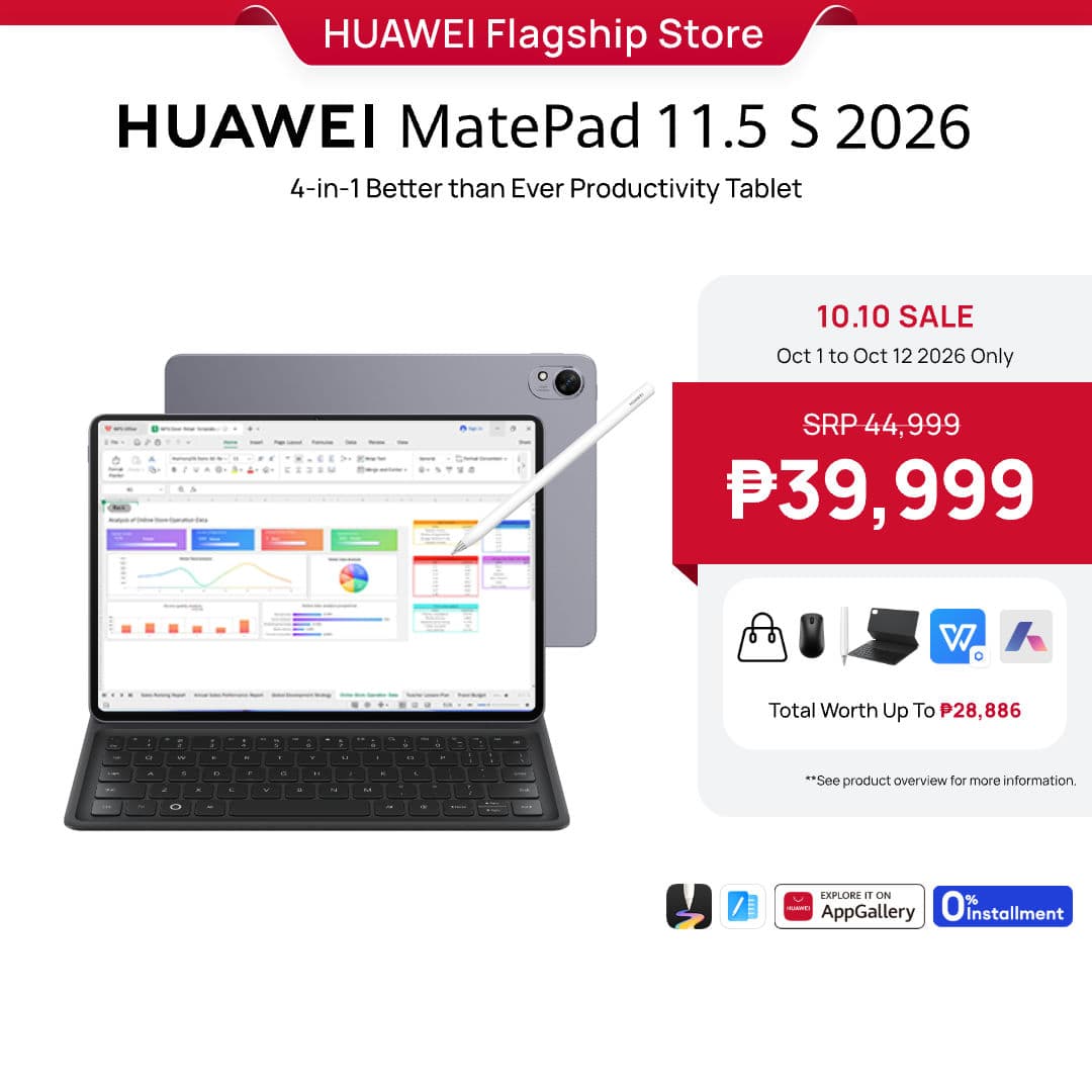 HUAWEI MatePad 11.5 S 2026 Tablet l WiFi l 12GB+256GB l PC-level WPS Office 3.0 l Ultra-clear PaperMatte Display l Upgraded HUAWEI Notes & GoPaint