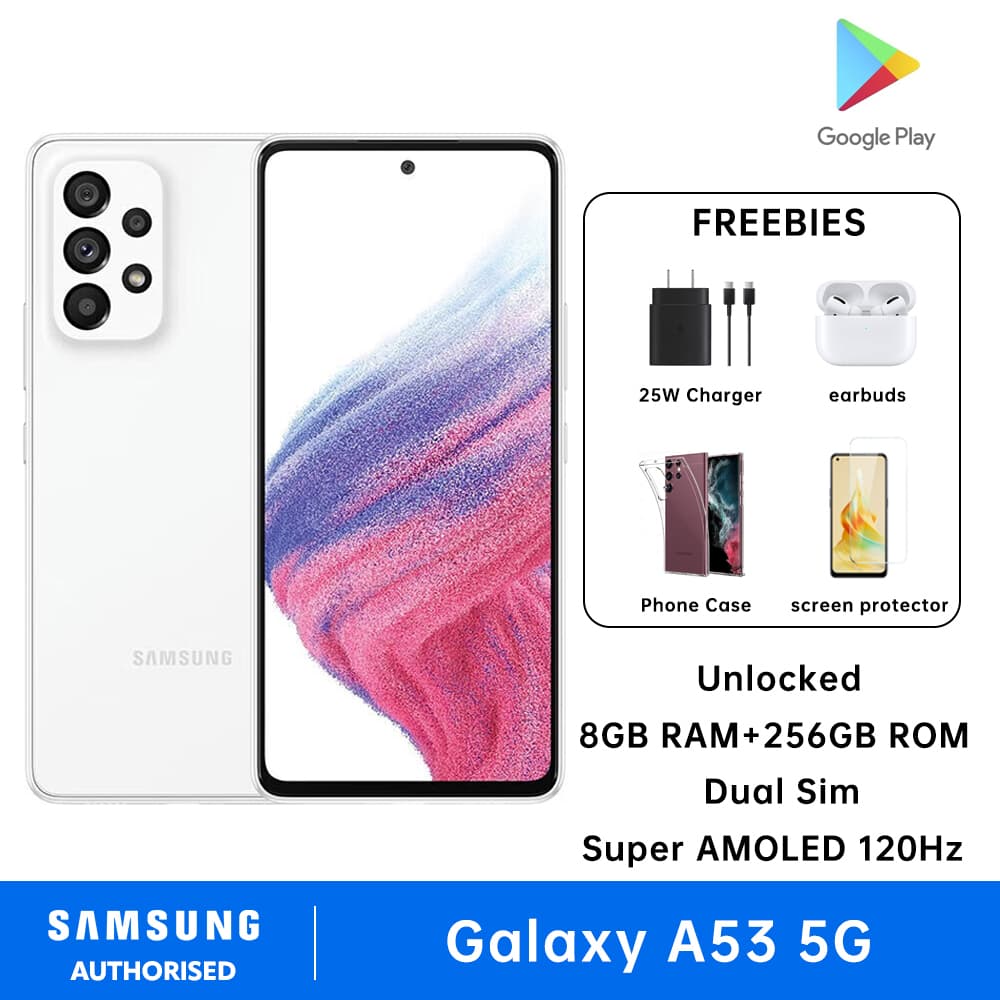 Samsung Galaxy A53 5G Smartphone Dual SIM 8GB RAM + 256GB ROM Android Super AMOLED 120Hz 5000 mAh Cell Phone