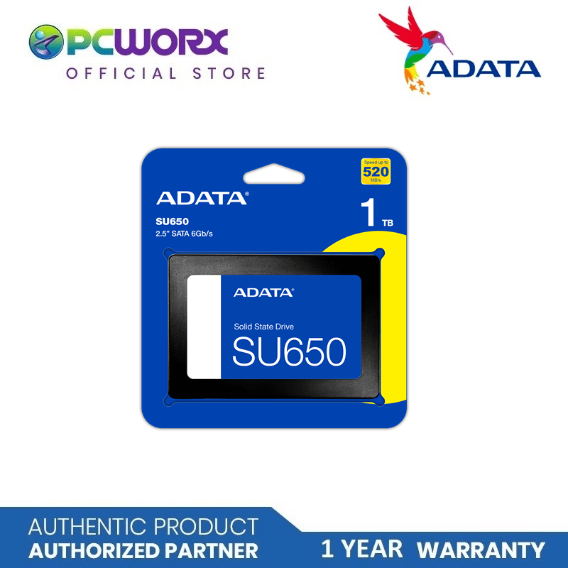 Adata SU650 2.5" SATAIII 3D NAND SSD AD-ASU650SS-1TT-R