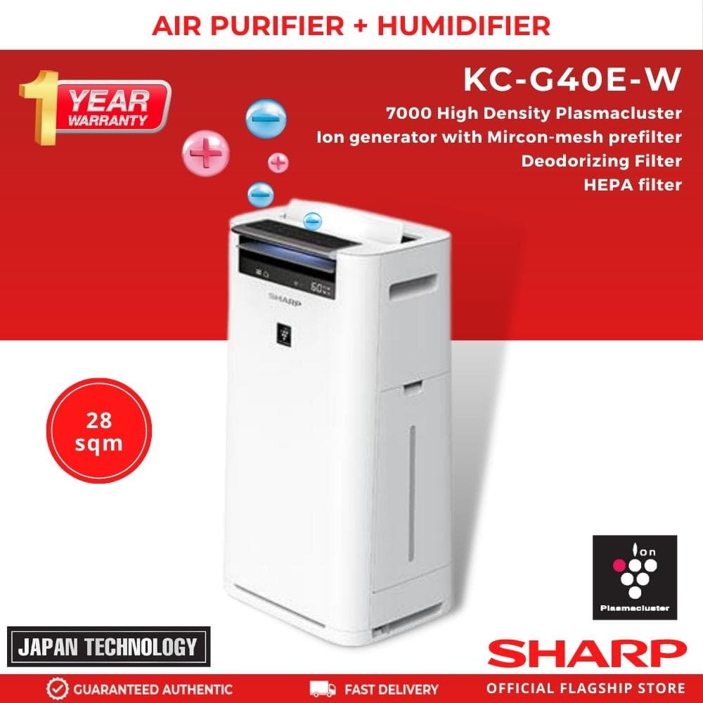 Sharp KC-G40E Air Plasmacluster Air Purifier with HUMIDIFIER