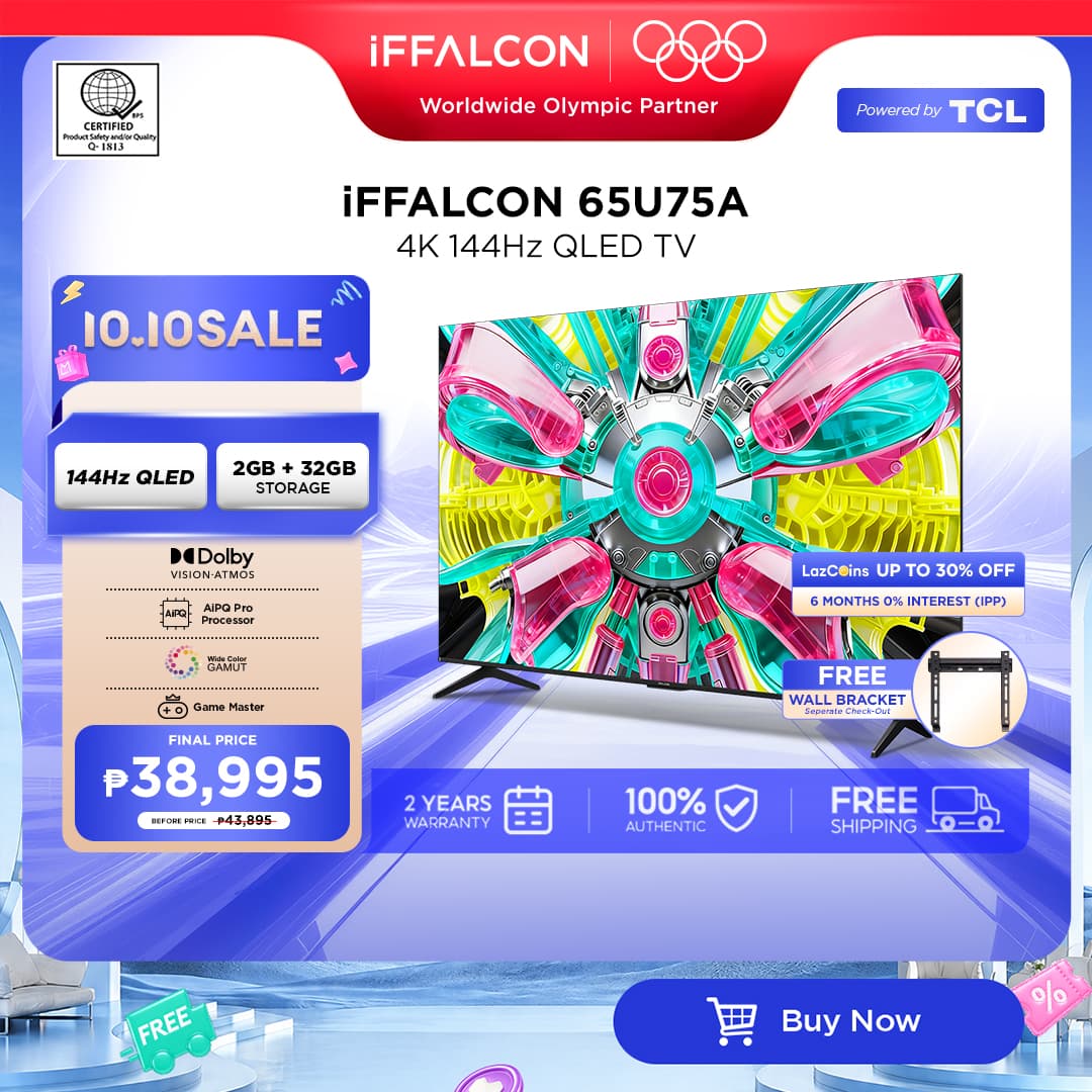 TCL [iFFALCON] U75A Series 4K 144HZ 3+32GB QLED TV - 55/65/75 inch