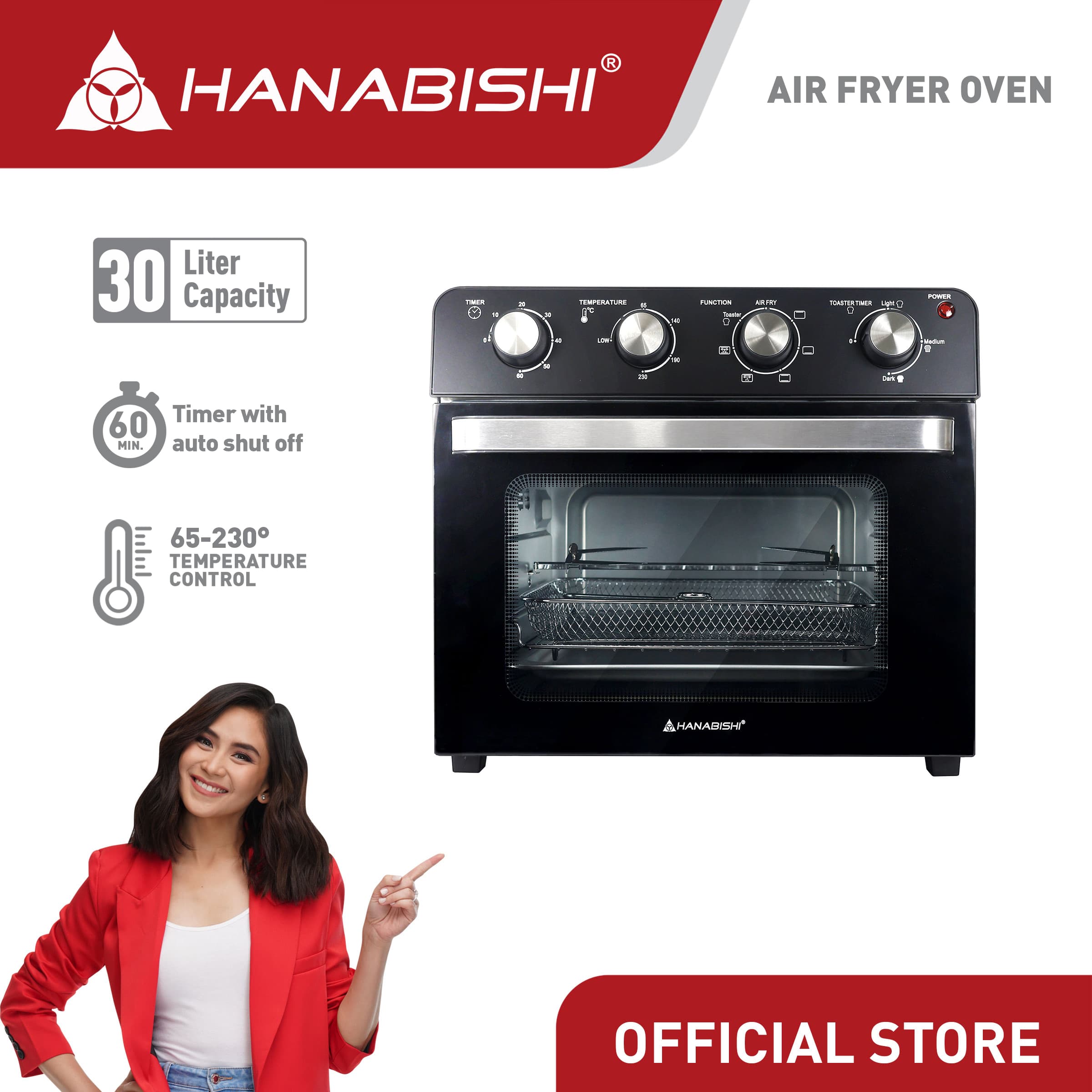 Hanabishi Air Fryer Oven 30L HAFEO30GL