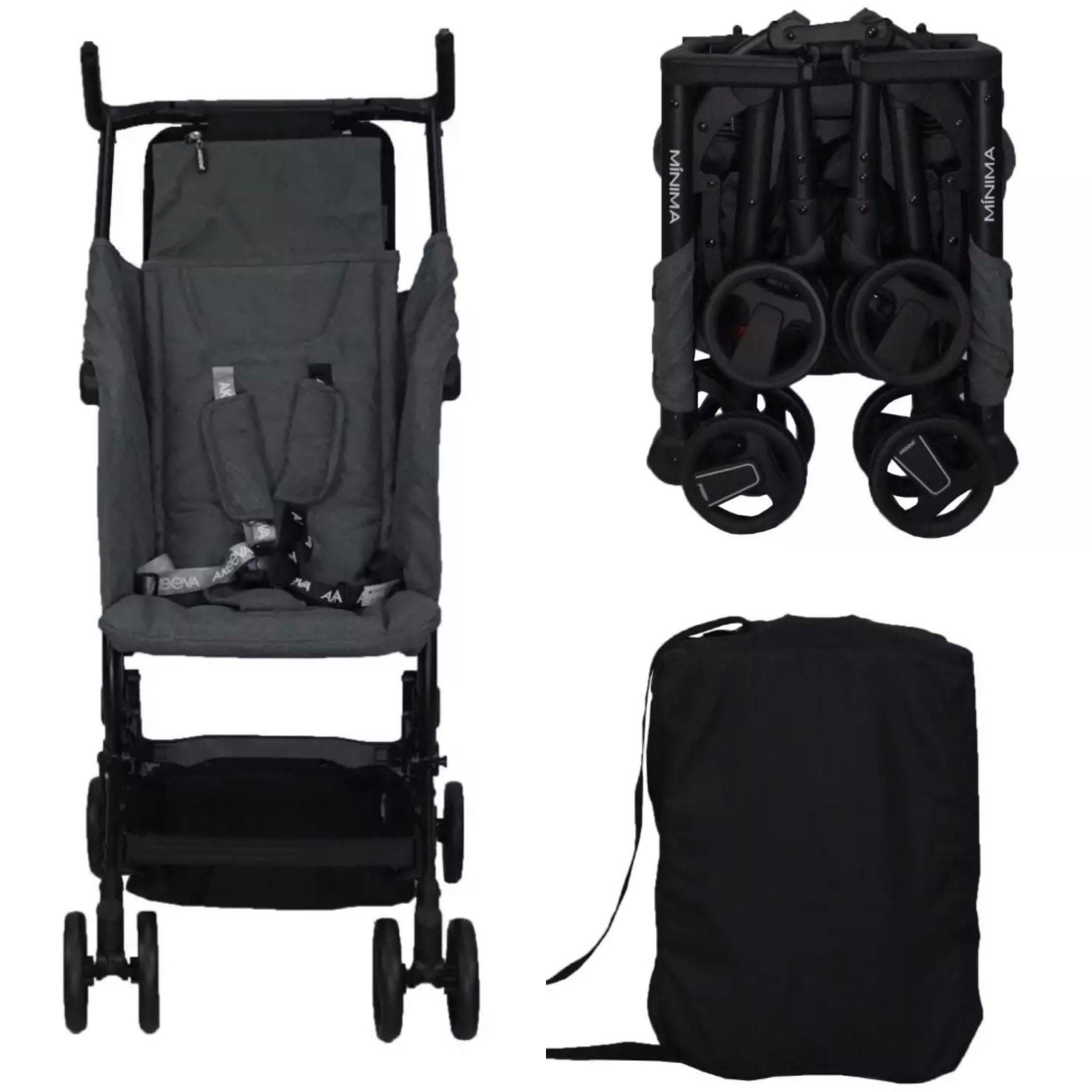 Akeeva Pocket Stroller (Minima) with extendable legrest and FREE frontbar