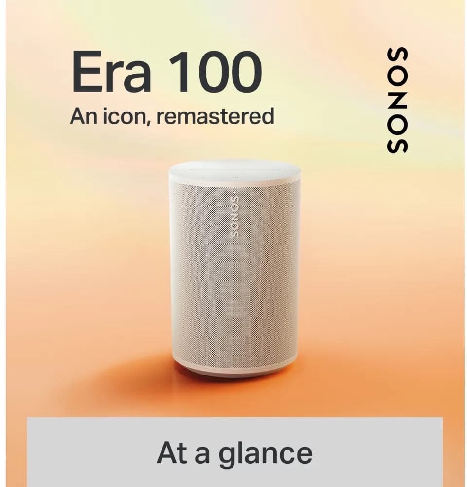 Sonos Era 100 Wireless Smart Speaker with Bluetooth and Voice Control