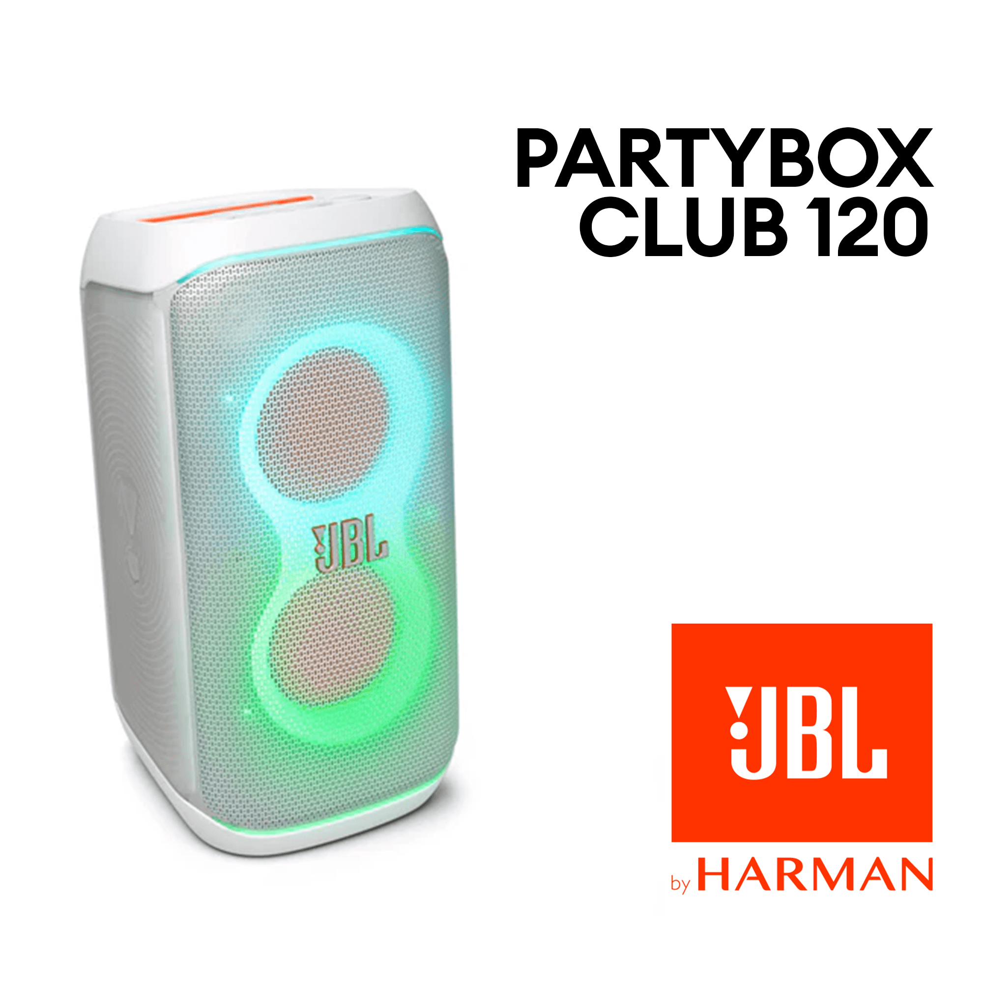JBL Partybox Club 130 / Partybox Club 120 Portable Party Speaker with Built-in Lights, Powerful Sound and deep bass