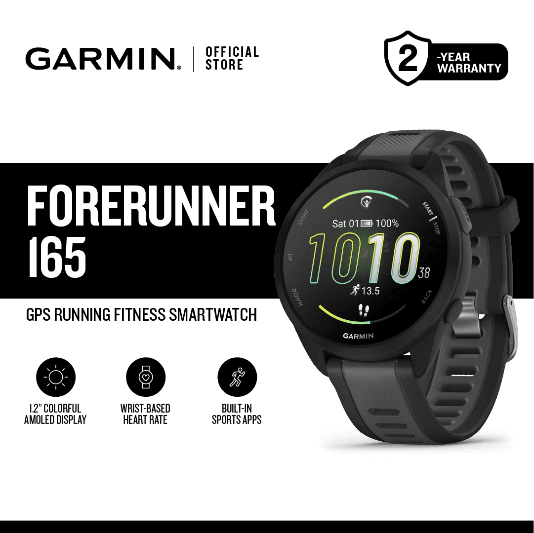 Garmin Forerunner 165 Non-Music, Running Fitness, GPS Smartwatch, for Runners