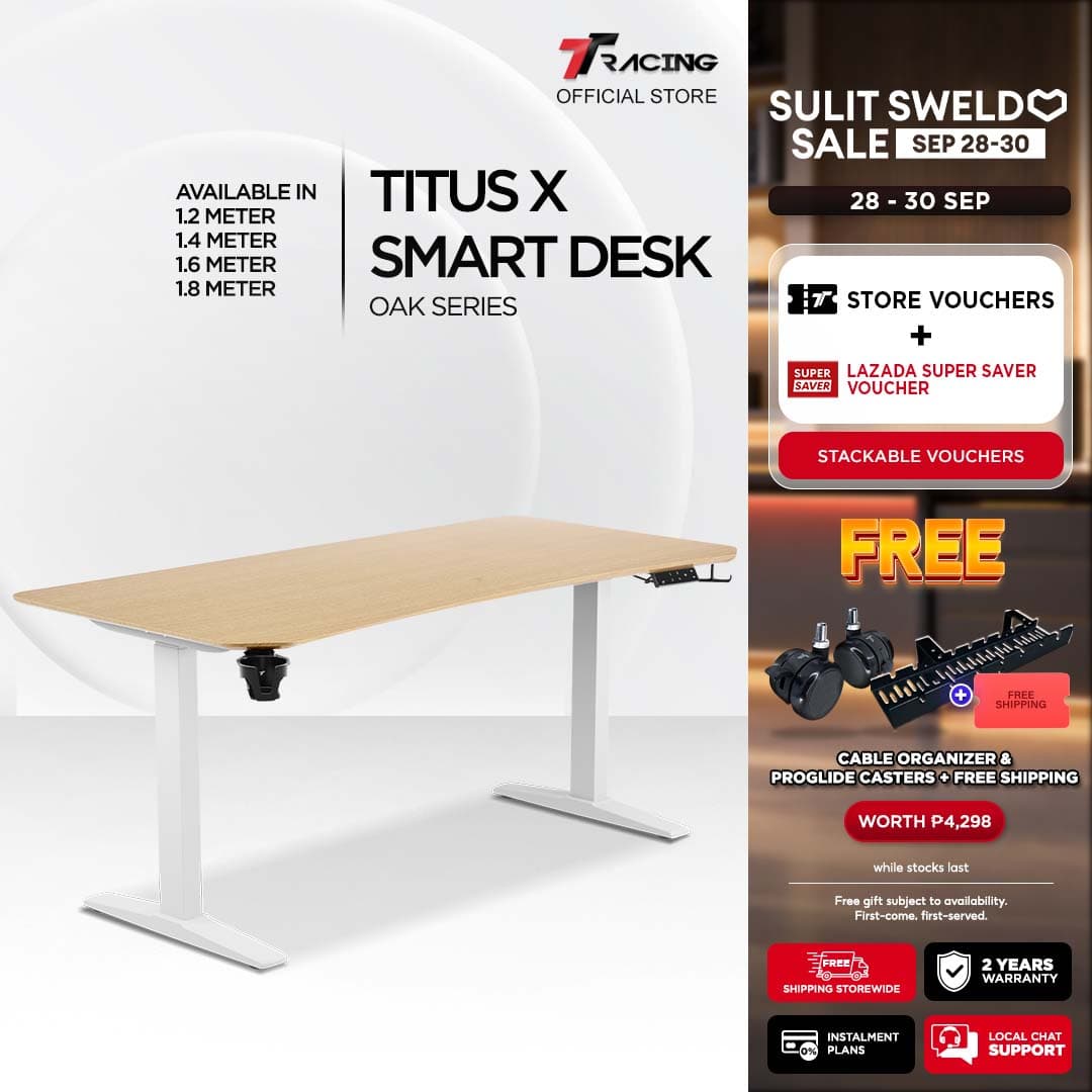 TTRacing Titus X Smart Desk Ergonomic Standing Desk Electric Height Adjustable PC Gaming Desk Table