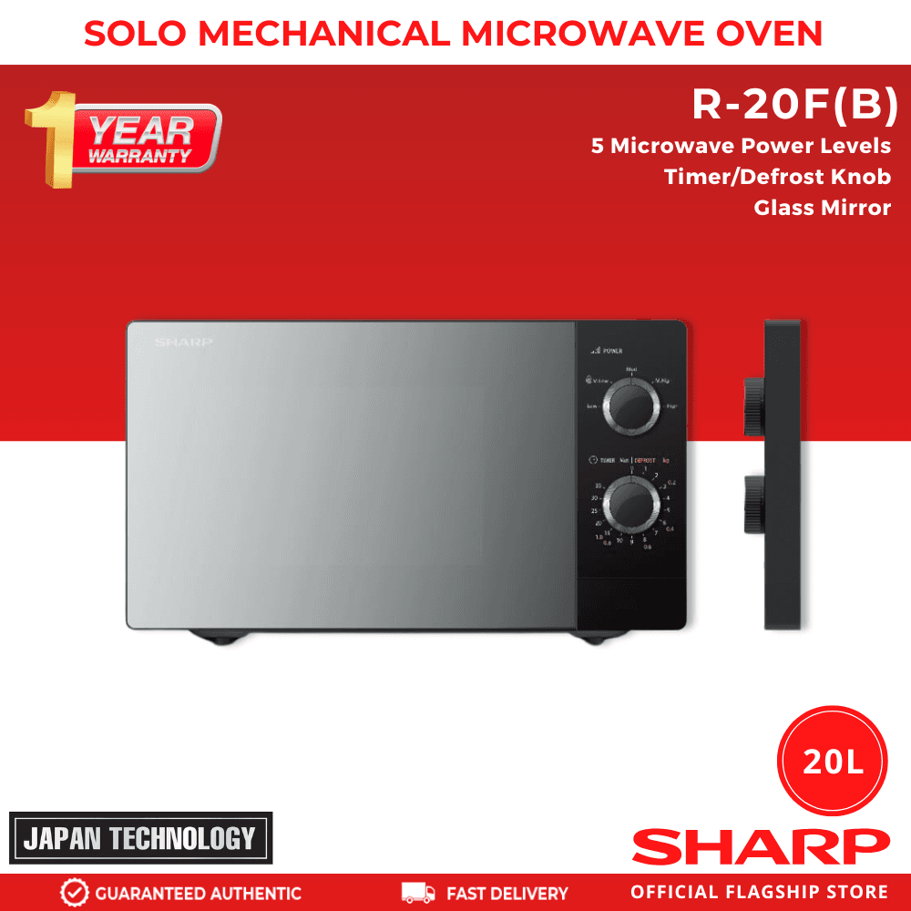 Sharp R-20F (B) 20L Solo Microwave Oven