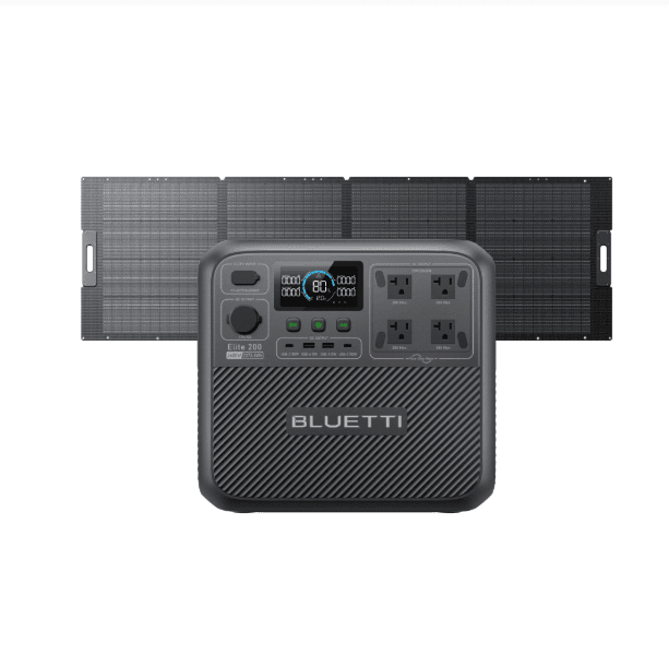 BLUETTI Solar Generator Elite 200 V2, 2073.6Wh LFP Battery Backup w/ 4 2600W AC Outlets (3900W Power Lifting) 17-Year Lifespan Portable Power Station for Camping Off-grid