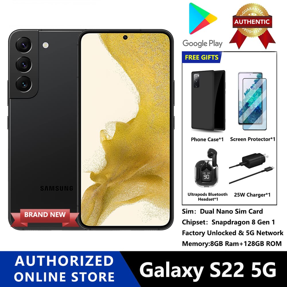 Samsung Galaxy S22 5G Cell Phone 8GB RAM+128GB ROM Dual Sim Smartphone