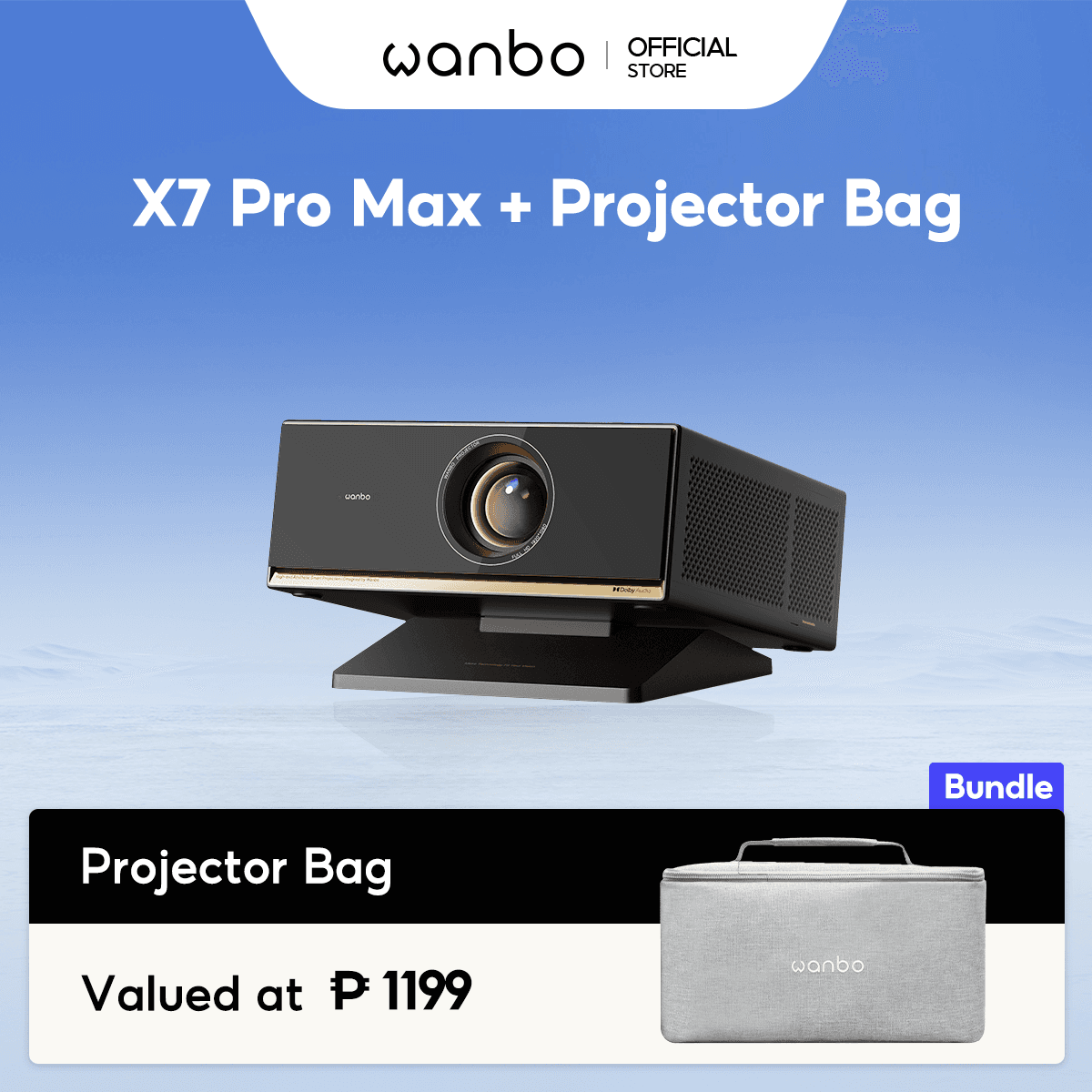 [Upgraded] Wanbo X7 Pro Max 1500ANS Smart Projector 4K Google TV MEMC HDR10 Support 4K Full HD ASA 3.0 Google Voice Assistant Home Cinema