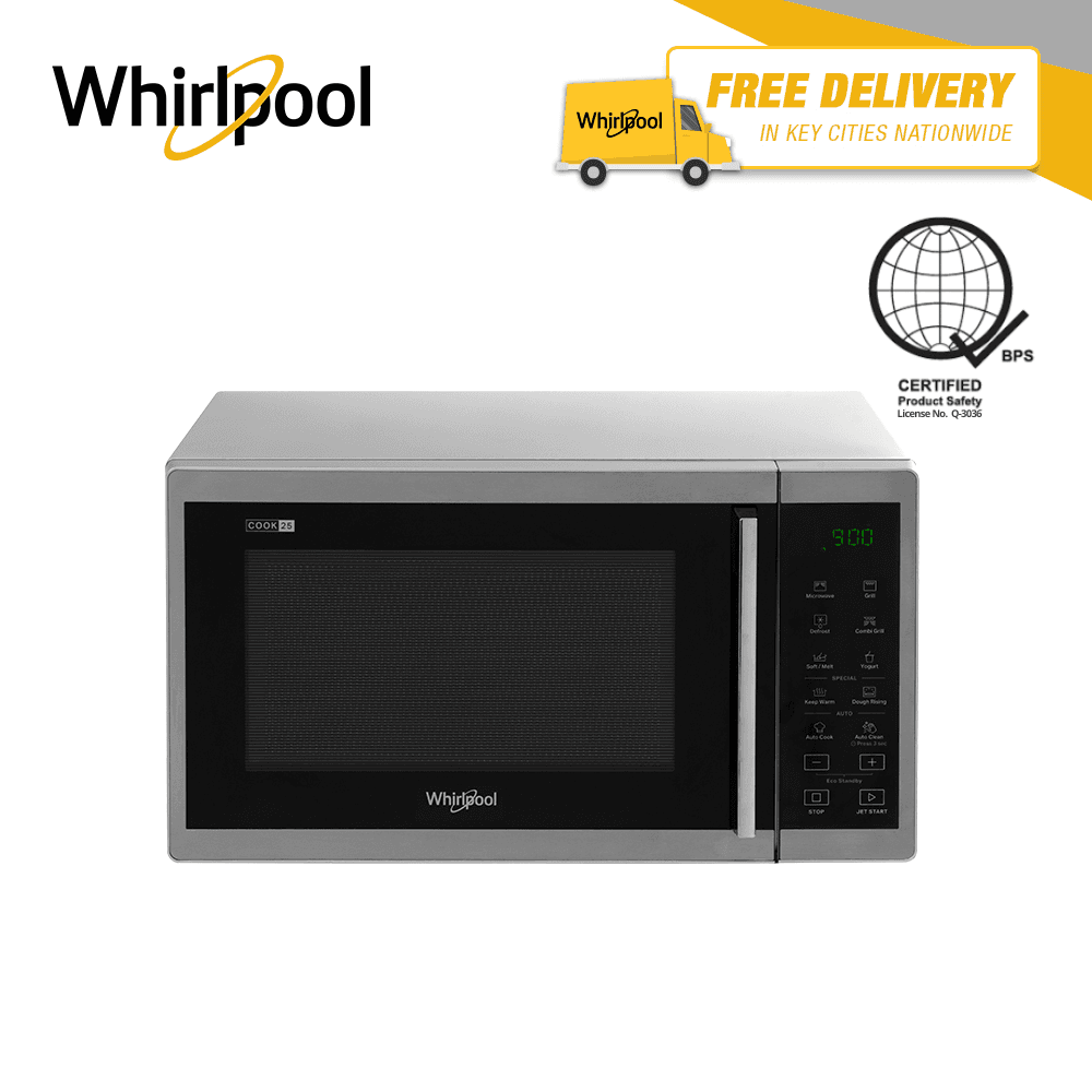 Whirlpool 25 Liter Digital Microwave Oven MWP253 SX (Silver)