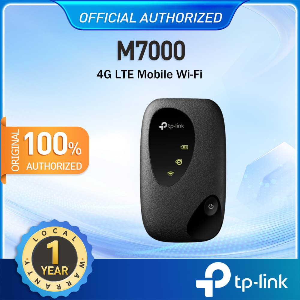 TP-Link M7000 4G LTE Cat4 Mobile Mi-Fi Hotspot - Rechargeable, 10-Device Connectivity, New