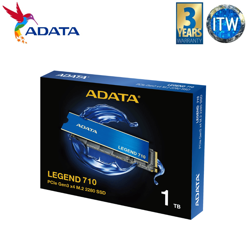 ADATA Legend 710 PCIe Gen3 x4 M.2 2280 SSD (256GB / 512GB / 1TB)