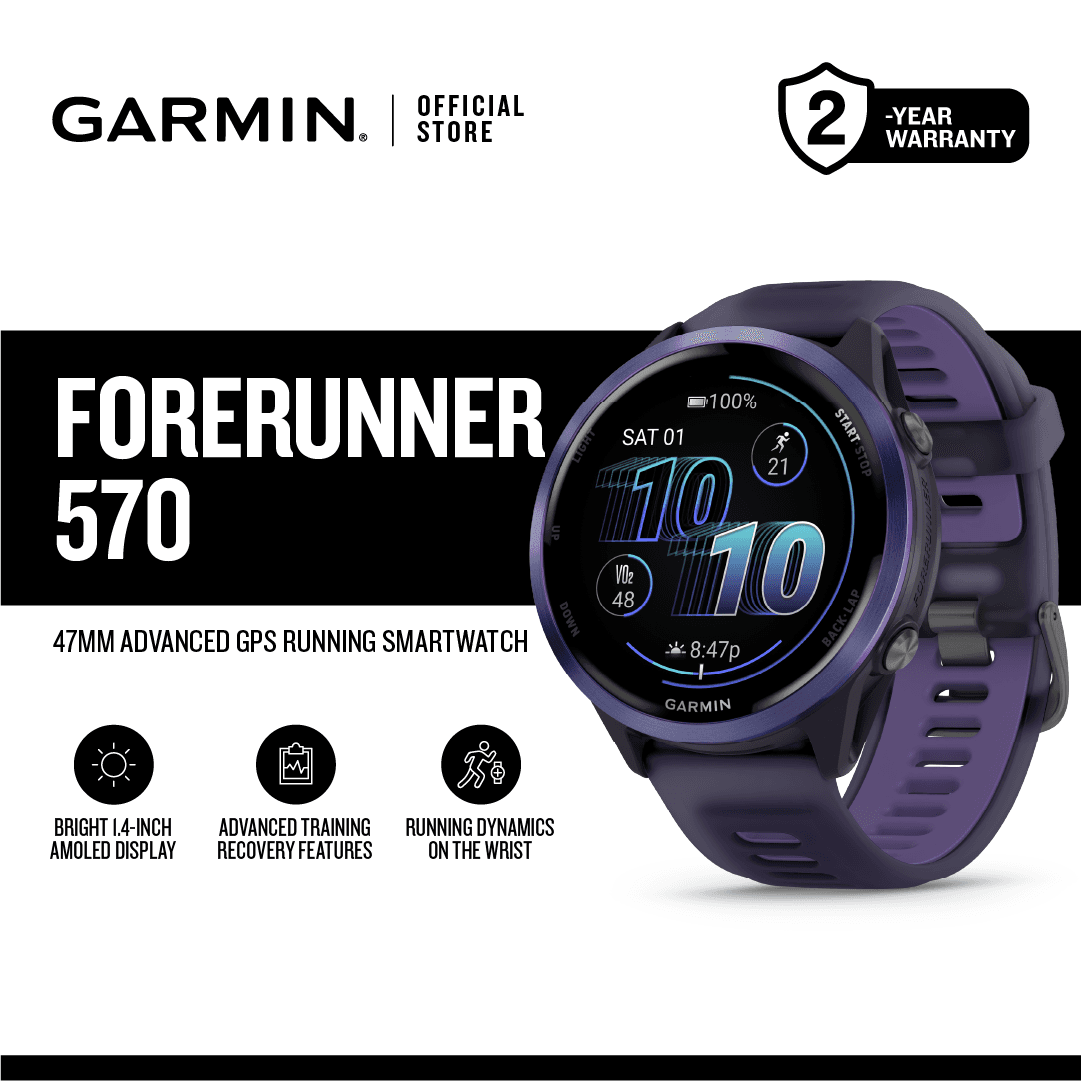 Garmin Forerunner 570, Running Fitness, Smartwatch - New Advanced GPS Fitness Tracker with Heart Rate Monitor & Built-in Speaker
