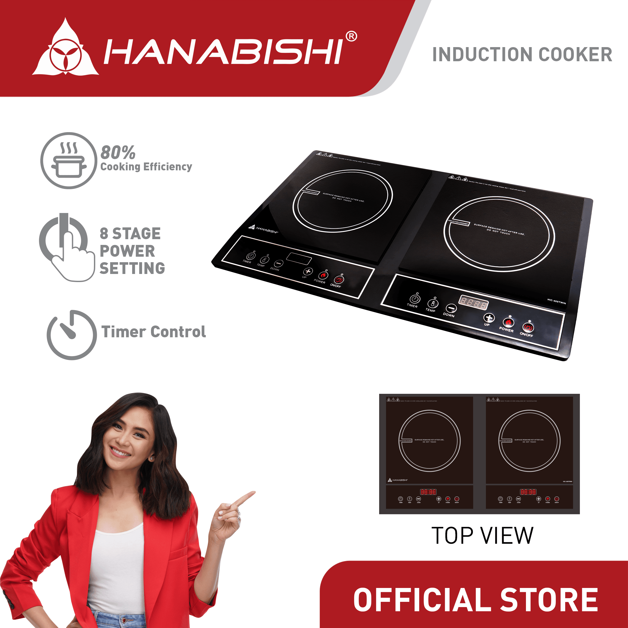 Hanabishi Twin Induction Cooker HIC400TWIN