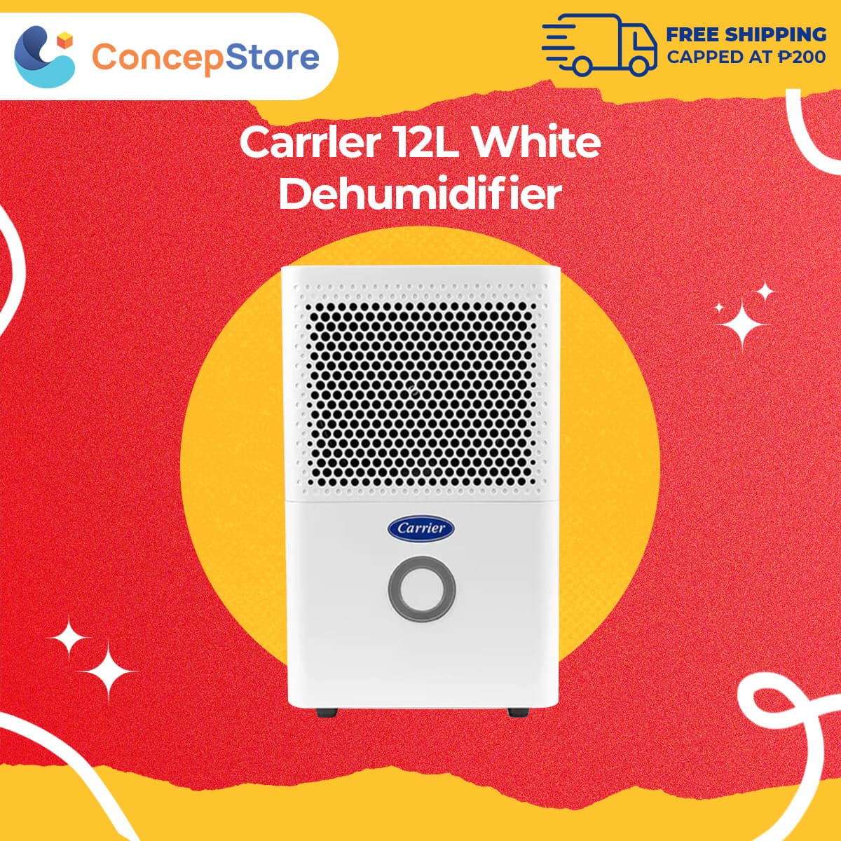 Carrier 12L White Dehumidifier