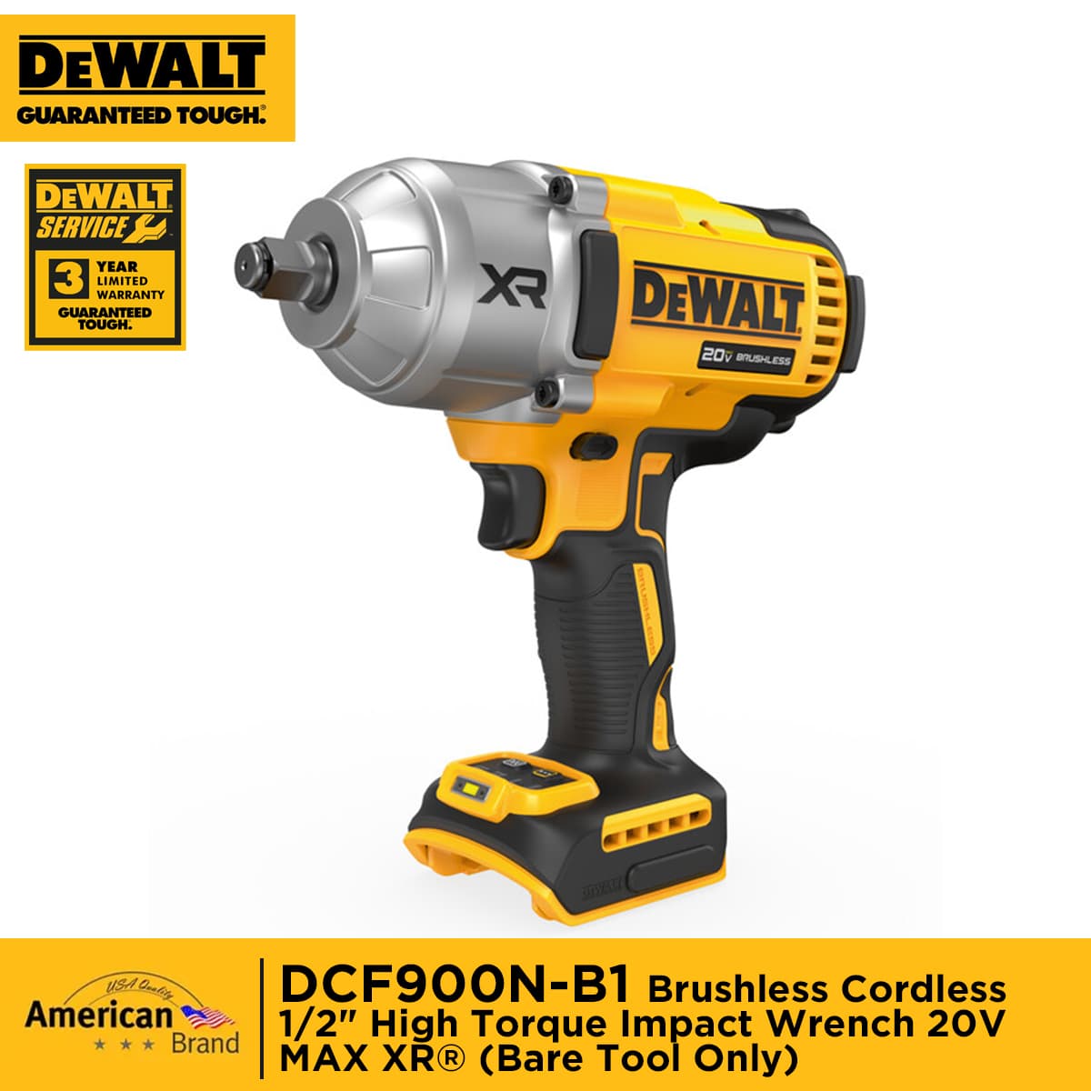 DEWALT DCF900N-B1 Brushless Cordless 1/2" High Torque Impact Wrench 20V MAX XR® (Bare Tool Only)